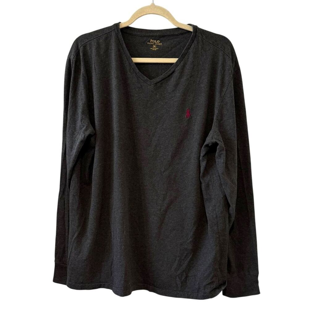 Polo Ralph Lauren Men’s grey Long Sleeve V-Neck Shirt – Size XL
